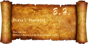 Bunzl Harald névjegykártya